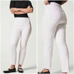SPANX Silver Lining Slim Straight Pants Size XL White Pull On Stretch NWT 20372R